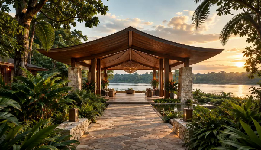 Carolina arrival pavilion by the river