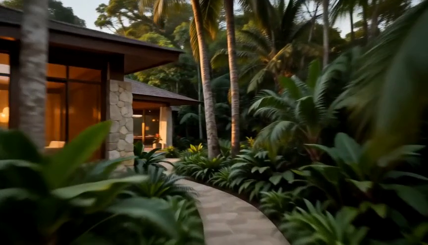 Carolina garden path through palms